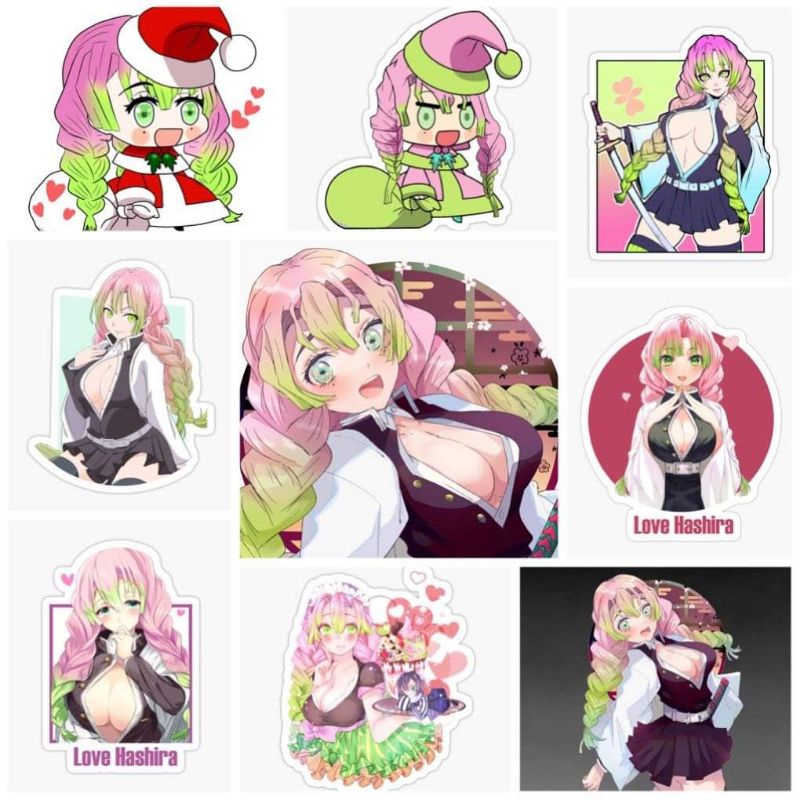 10-50 hình dán Stickers Kanroji Mitsuri Kimetsu No Yaiba decal