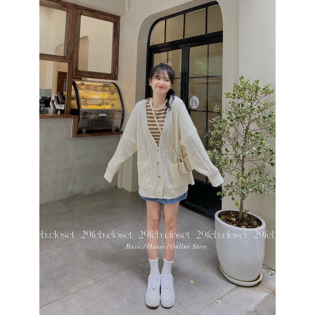 Áo khoác cardigan len thừng form oversize chất đẹp - 29feb.closet - A115