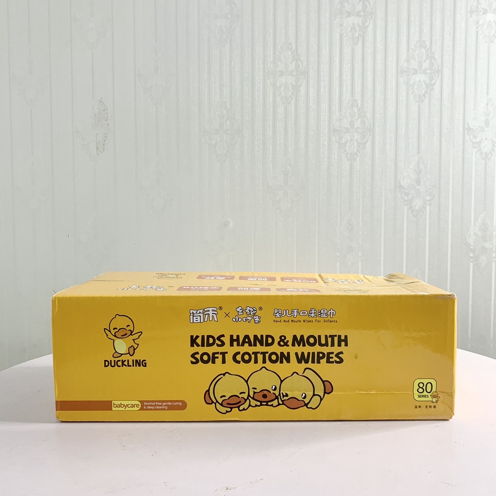 Hộp giấy 10 gói khăn giấy ướt vịt vàng G-DUCK mền mại,an toàn (hộp giấy mới)