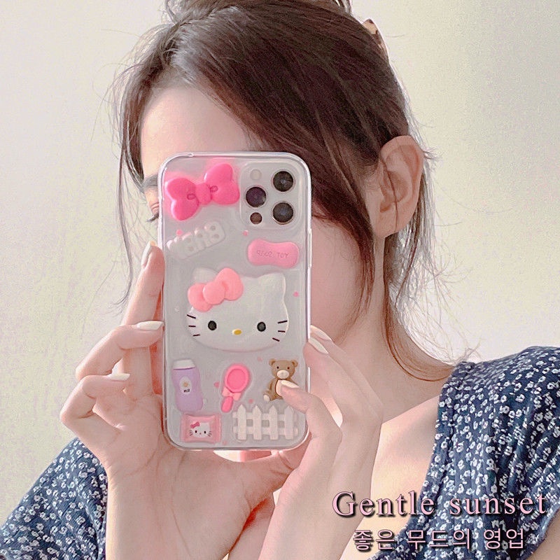 Ốp Điện Thoại Mềm Hình hello kitty Cho Iphone 12Pro xsmax iPhone13 11 7 8 6