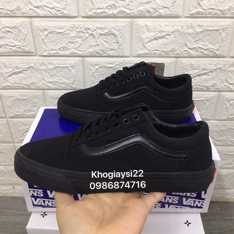 [TẶNG HỘP+BILL] Giày 𝐕𝐚𝐧𝐬 𝐎𝐥𝐝 𝐒𝐤𝐨𝐨𝐥 full đen Giày 𝐕𝐚𝐧𝐬 size 36-&gt;43 NAM NỮ