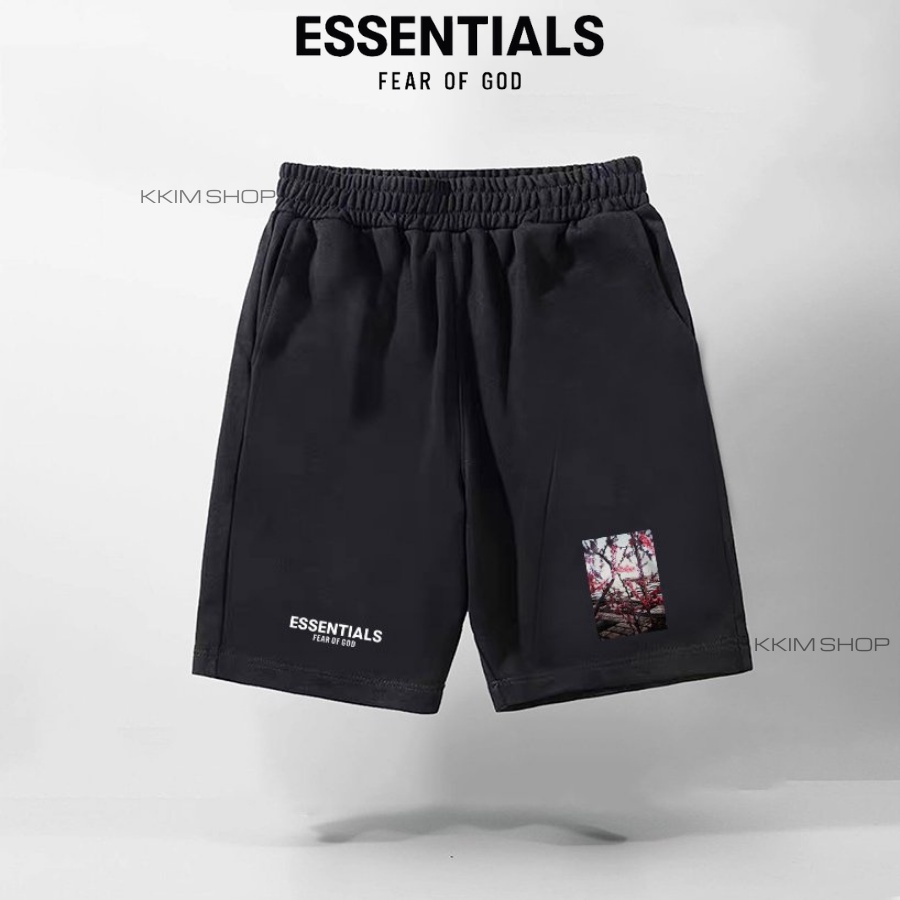 QUẦN SHORT ESSENTIALS Fear of God Nam Nữ, quần đùi thun unisex form rộng thể thao, lửng cộc ngắn mặc nhà KKIMSHOP