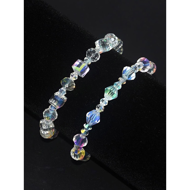 Ygt Vòng Tay Chuỗi Hạt Pha Lê Trắng Sáng Bóng Thanh Lịch Cho Nữ