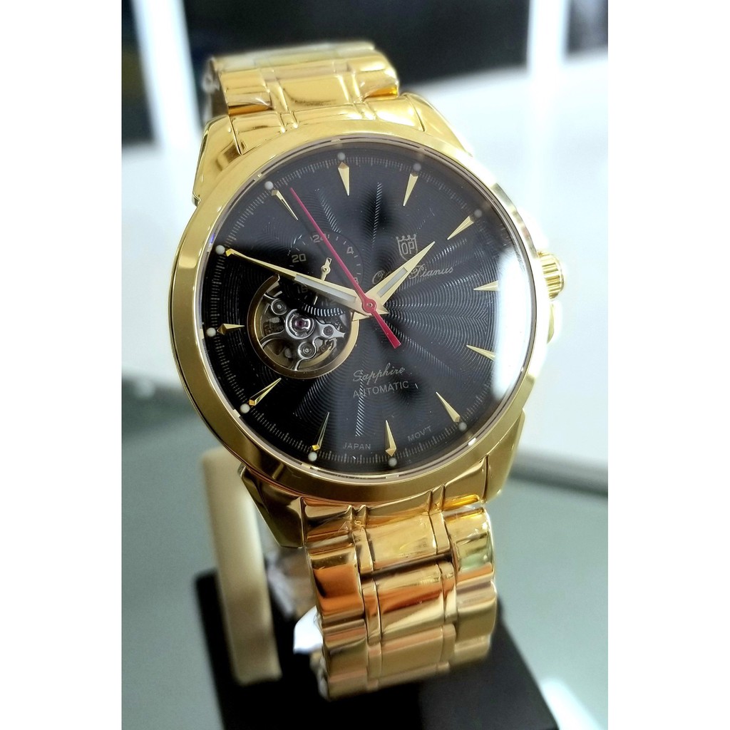 Đồng hồ nam dây kim loại Automatic Olym Pianus OP990-083 OP990-083AMK đen