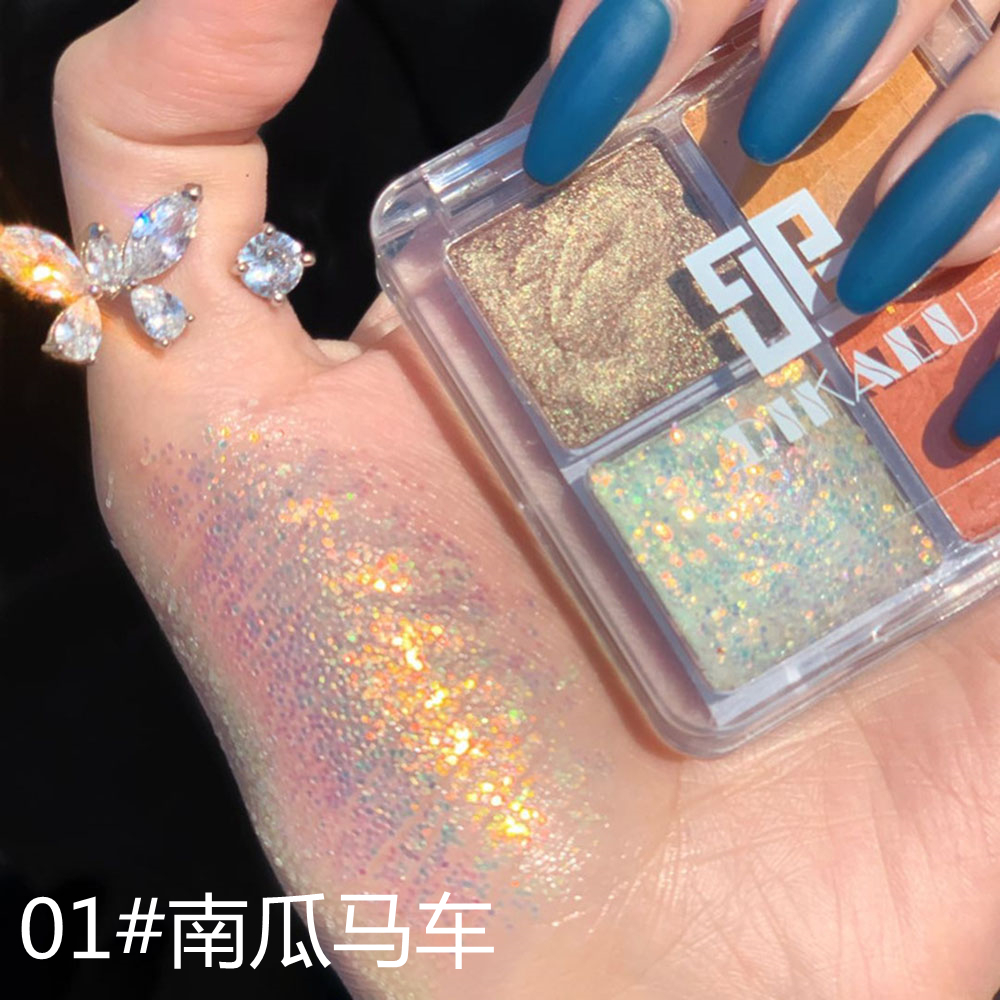 [Hàng mới về] Bảng phấn trang điểm mắt 4 màu ánh ngọc trai lấp lánh chống thấm nước