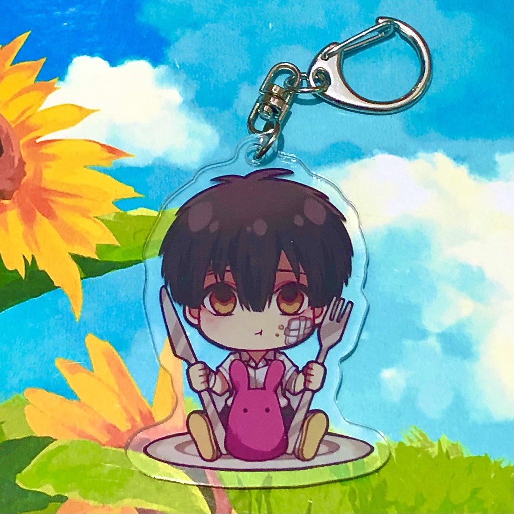 Móc khóa JIBAKU SHOUNEN HANAKO-KUN Cậu Ma Nhà Xí ver ĂN UỐNG in hình anime chibi