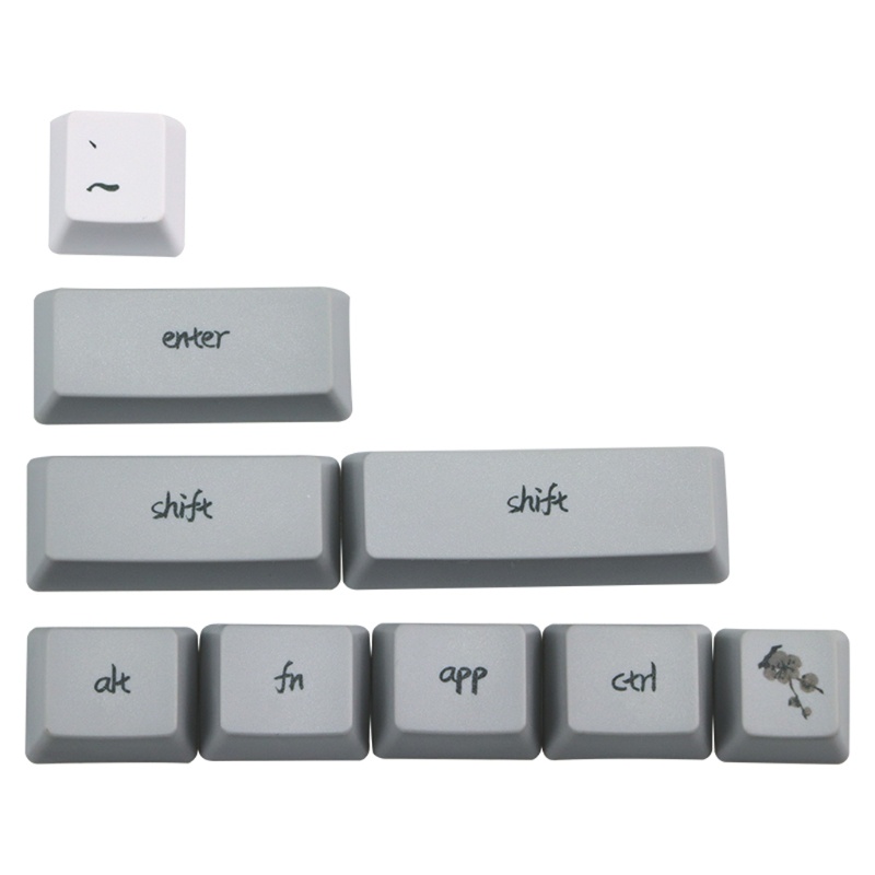 Nút Bàn Phím OEM PBT 73 Phím Nhuộm Họa Tiết Hoa Tuyết Cho GH60