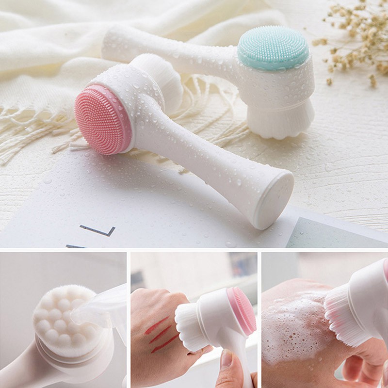 [Mua 2 giảm 4%] Cây Cọ Rửa Mặt Massage 3D 2 Đầu 2 in 1 Giúp Bạn Rửa Mặt Sạch Gấp 10 Lần So Với Dùng Tay