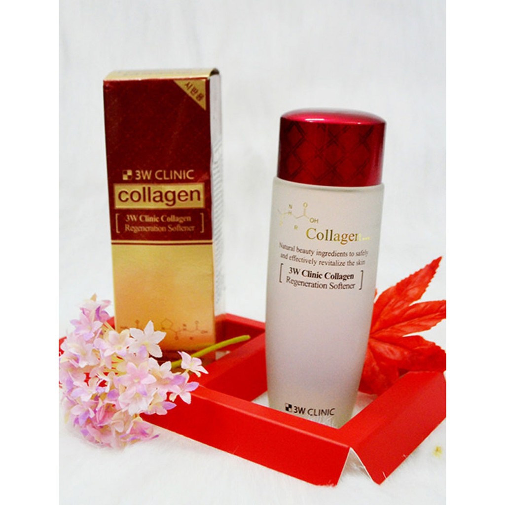 Combo dưỡng làm săn chắc da chống lão hóa 3W Clinic Collagen (Softener 150ml + Essence 50ml + Cream 60ml)