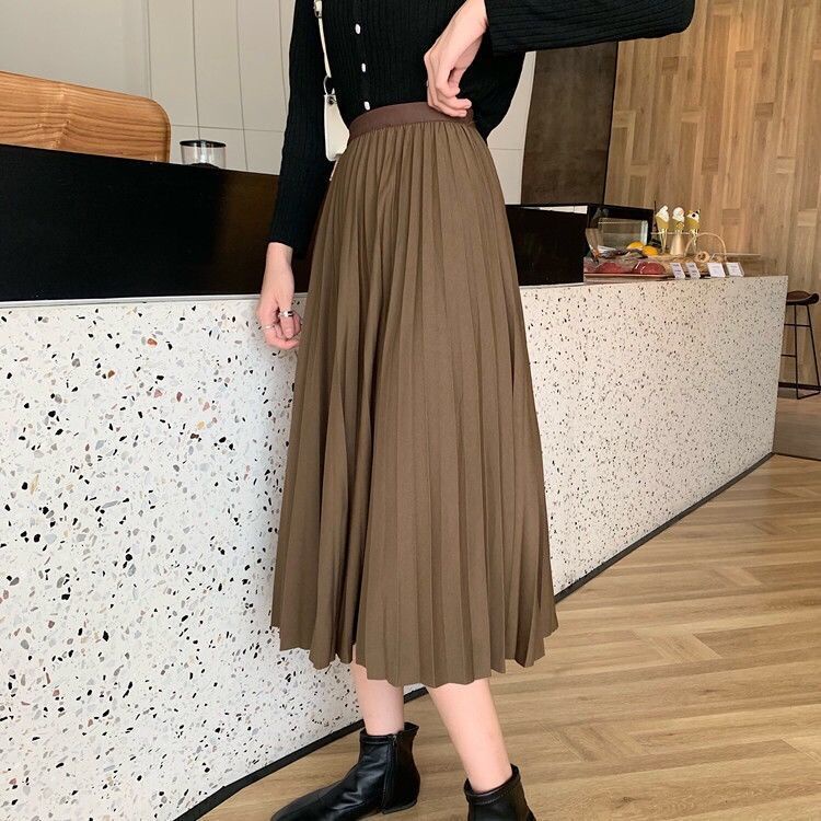 Chân Váy Dài Dáng Chữ A Màu Sắc Thanh Lịch