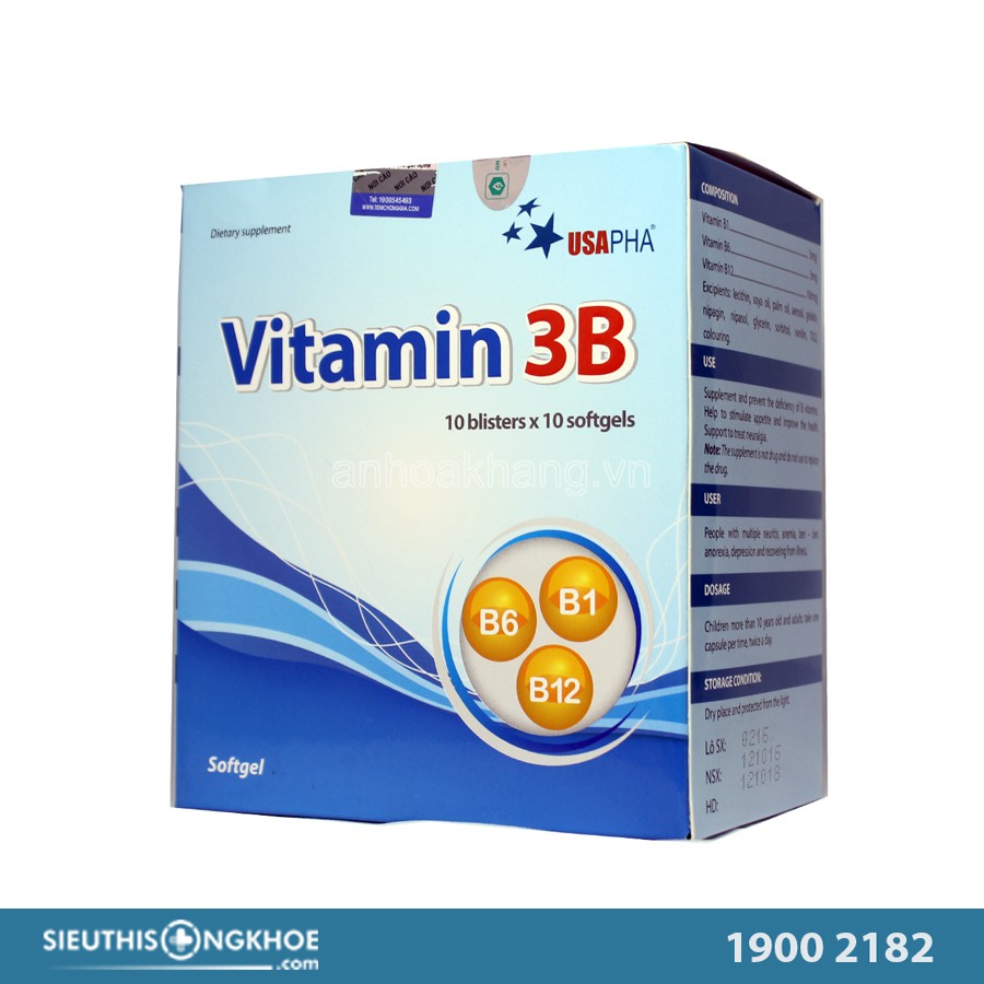 Vitamin 3B (USAPHA) (Hộp 10 Vỉ x 10 Viên)