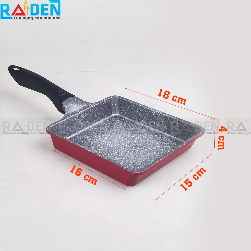 Chảo vuông làm bánh chống dính vân đá Greencook GCS01-1618 dùng được trên bếp từ - Màu ngẫu nhiên