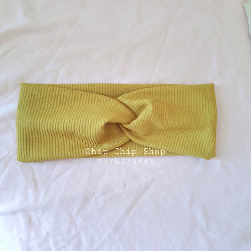 Turban , Băng đô xoắn chéo cotton  Hàn cho bé gái