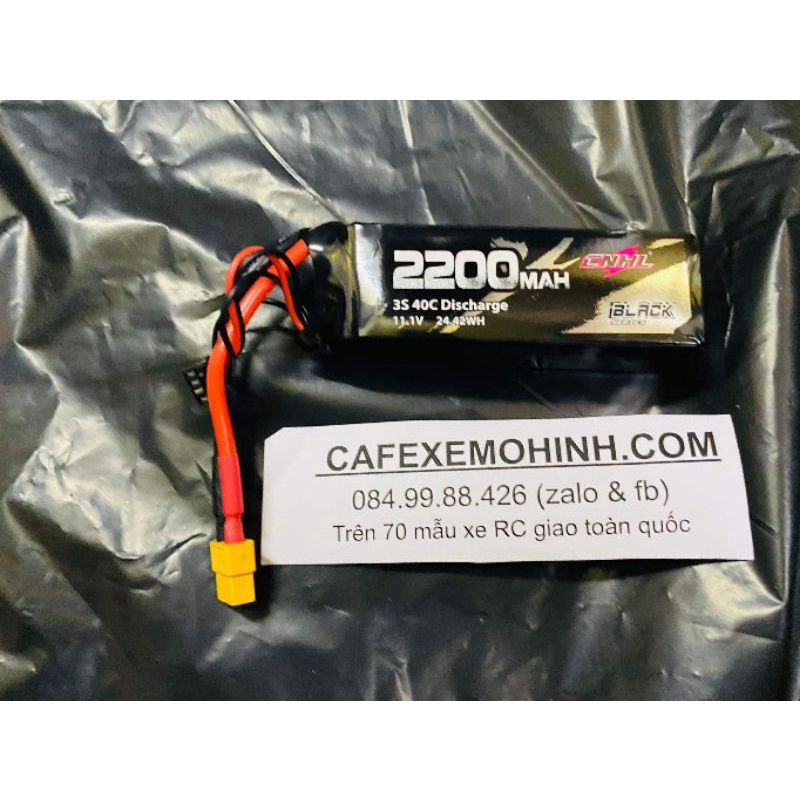 Pin lipo CNHL 3s 2200mAh 40c 11.1 xt60 plug cho đồ chơi Rc cao cấp