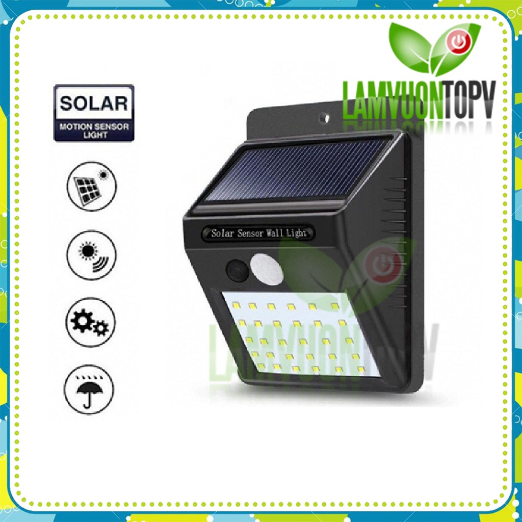 Đèn năng lượng mặt trời, đèn gắn tường cảm biến chuyển động, đèn ốp tường ngoài trời chống nước 1