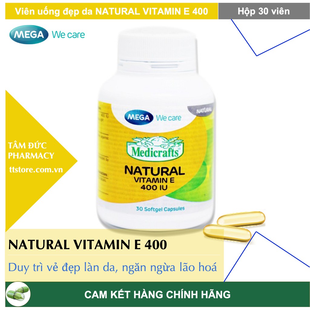 ENAT 400 Medicraft Natural Vitamin E 400UI Chai 30 viên - Da căng mịn, thumbnail