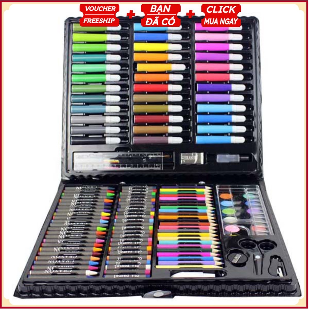Bộ Bút Màu - Cặp Chì Màu 150 Món / 86 Món / 42 Món Tập Vẽ