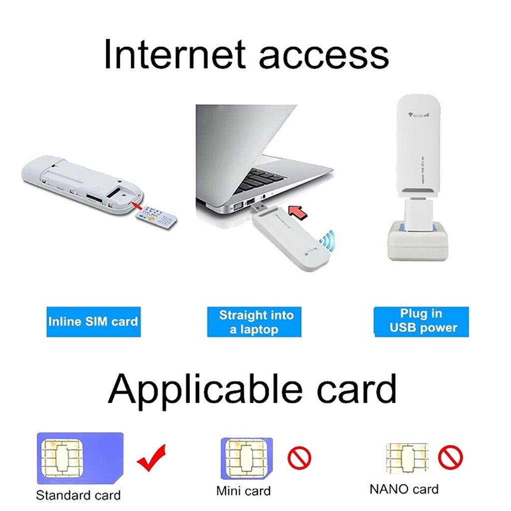 Usb Phát Sóng WIFI 4g Lte 150Mbps Hỗ Trợ Thẻ Nhớ Tiện Lợi