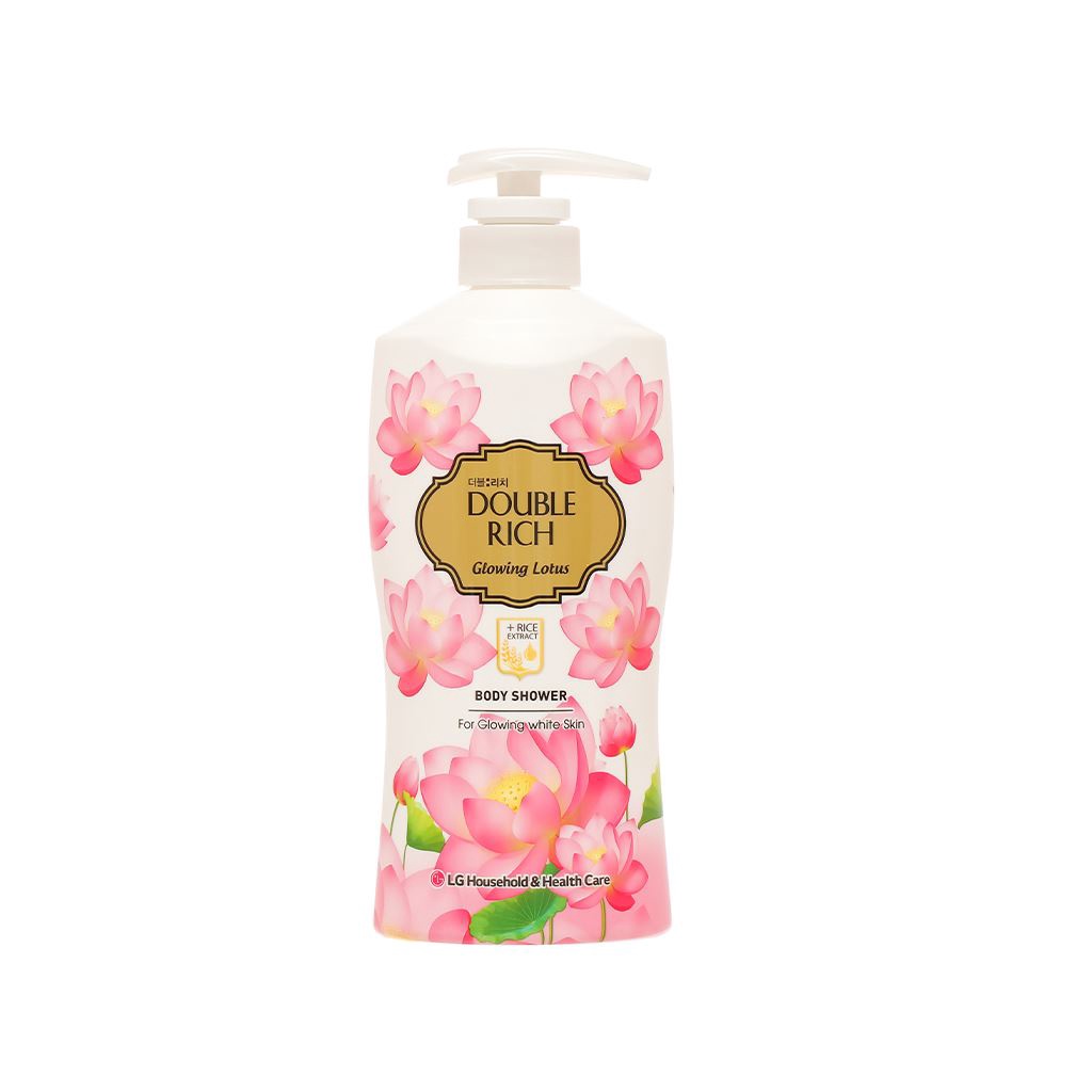 Sữa tắm dưỡng trắng Double Rich hoa sen và tinh chất gạo 550g/chai