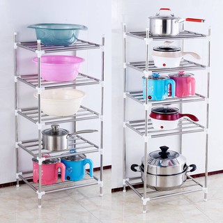Kệ để xoong nồi 5 tầng inox ráp 42x35x112cm