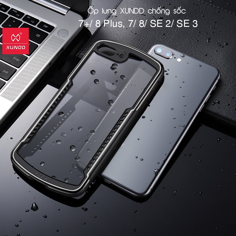 Ốp lưng XUNDD iPhone 7+/ 8 Plus, iPhone 7/ 8/ SE 2/ SE 3  -Chống sốc, Lưng trong, Cạnh màu -