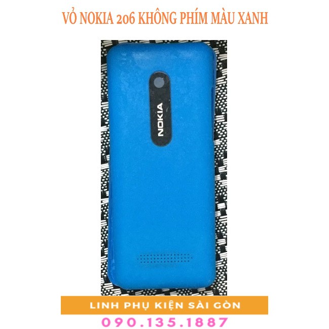 VỎ NOKIA 206 KHÔNG PHÍM MÀU XANH