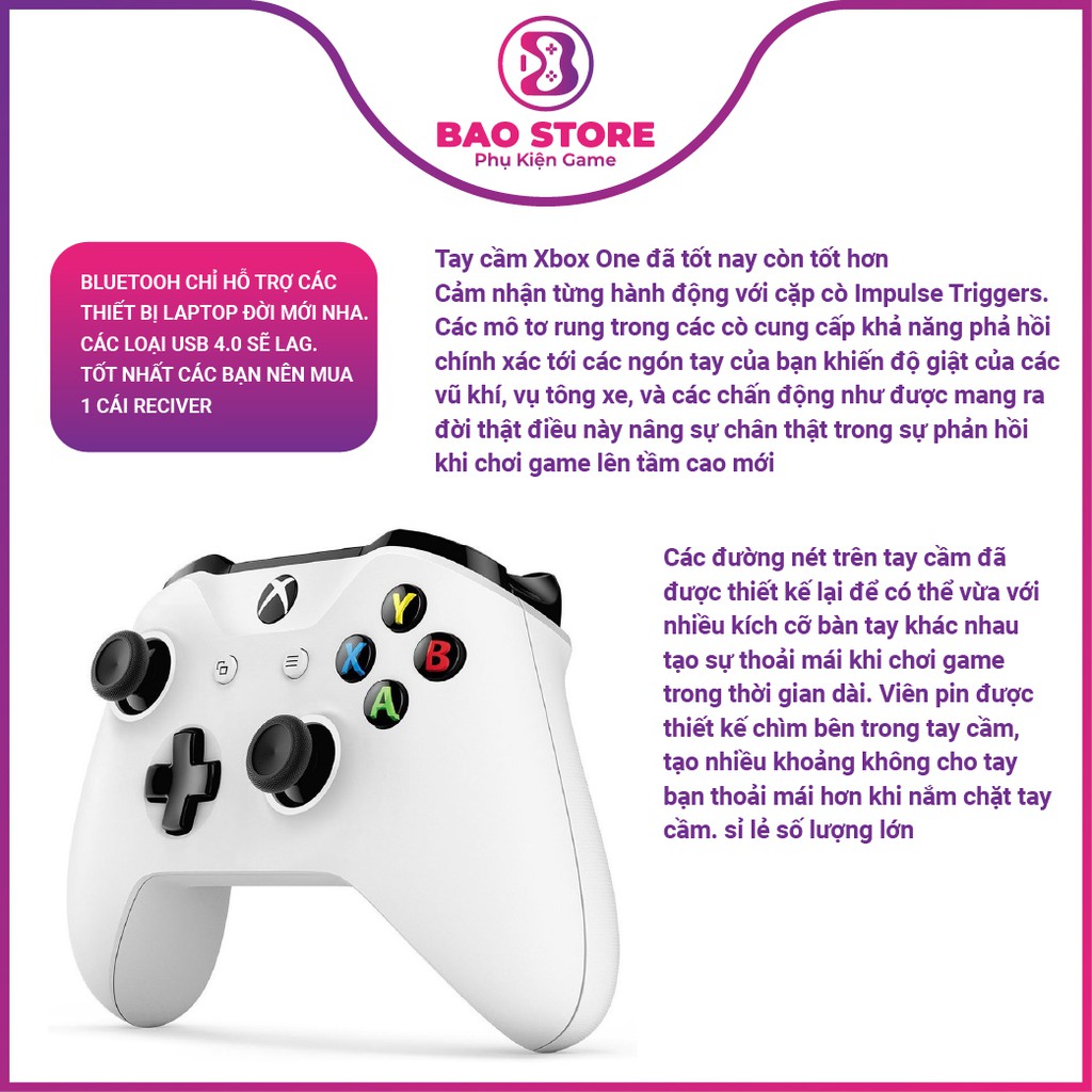 Tay cầm Xbox One S 2nd NOBOX tích hợp jack 3.5mm, bảo hành 1 tháng l Dùng được USB adapter Win 10, hàng chính hãng