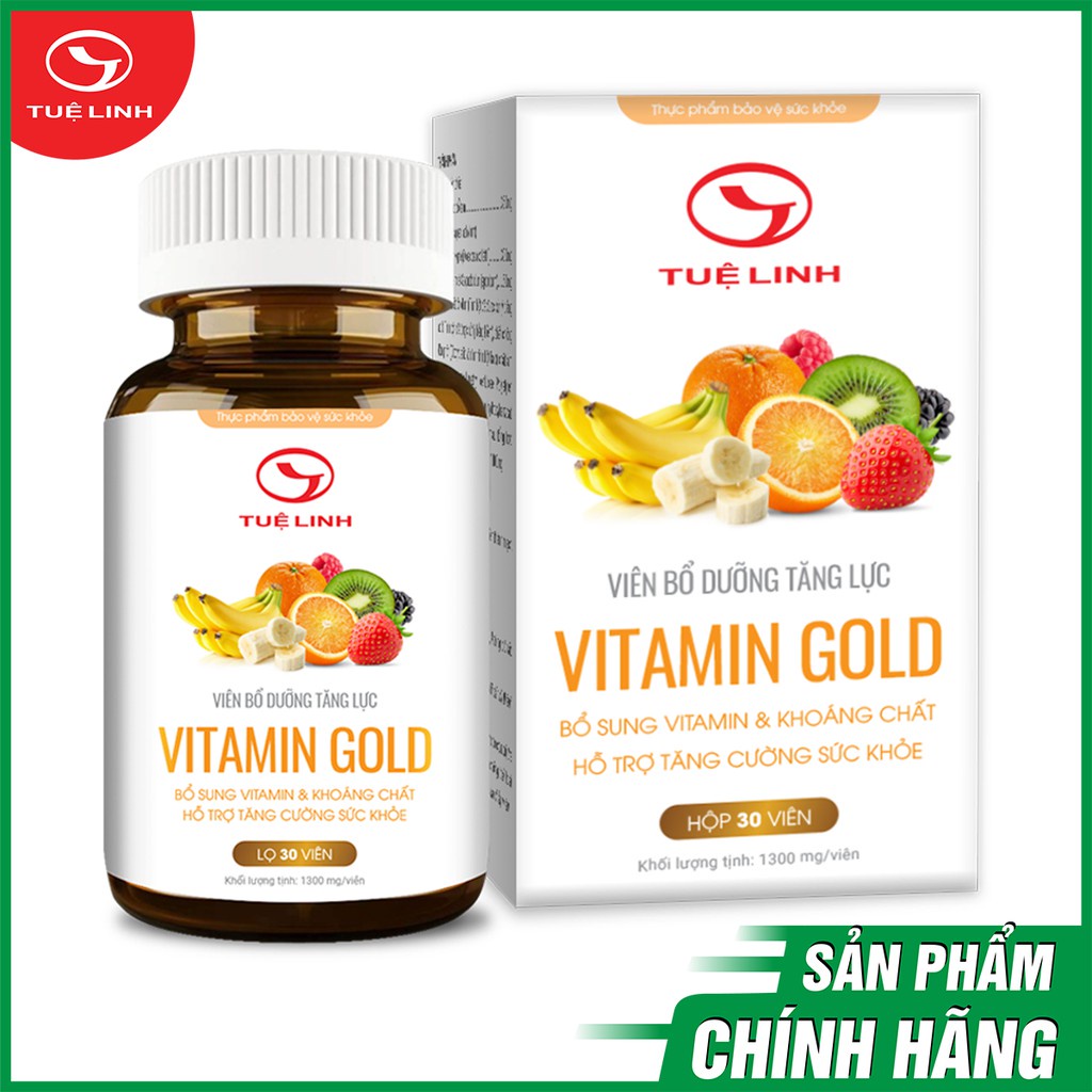 Viên bổ dưỡng tăng lực Vitamin Gold Tuệ Linh - Bổ sung đa vitamin - Hộp 30 viên
