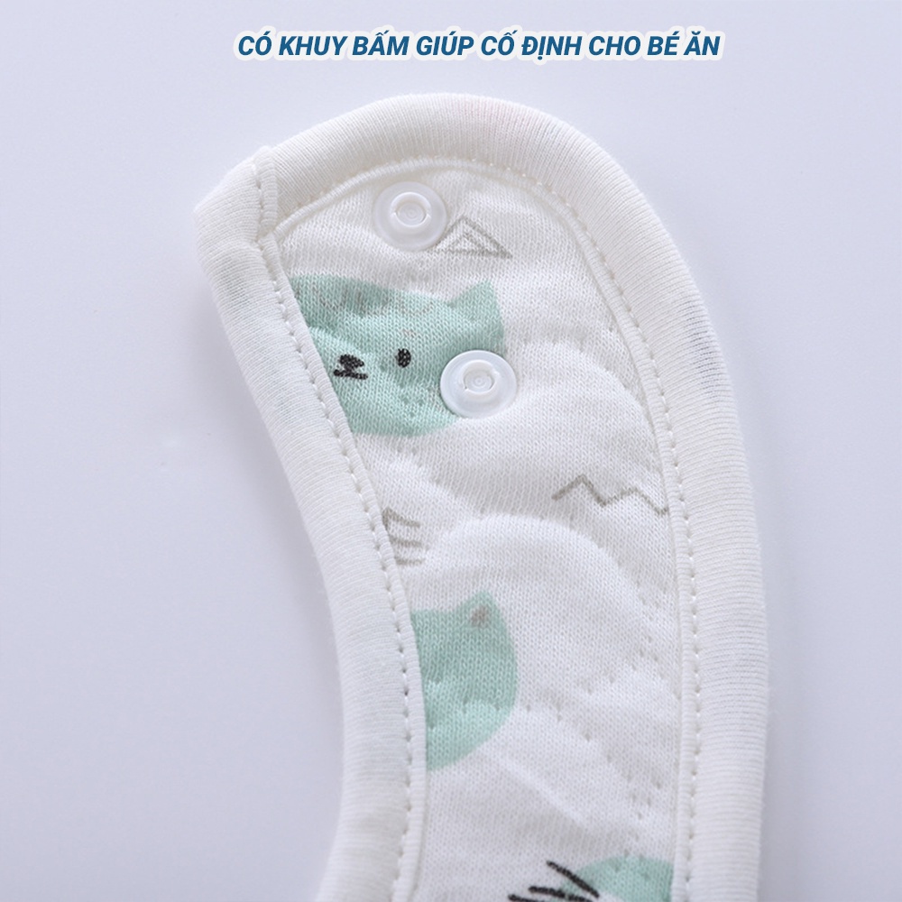 Yếm vuông cổ tròn cho bé chống thấm làm từ Cotton 100%