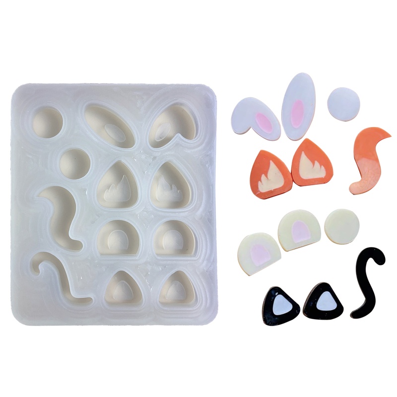 Khuôn Silicone Làm Móc Khóa DIY Hình Đuôi Cát Chảy Nhỏ Nhắn Xinh Xắn