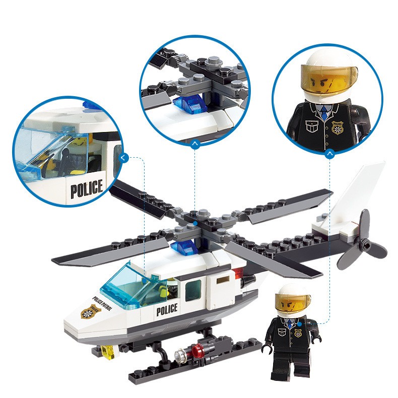 Bộ 102 Khối Legoingly Lắp Ráp Mô Hình Máy Bay Cảnh Sát Sáng Tạo Chất Lượng Tốt Cho Trẻ Em