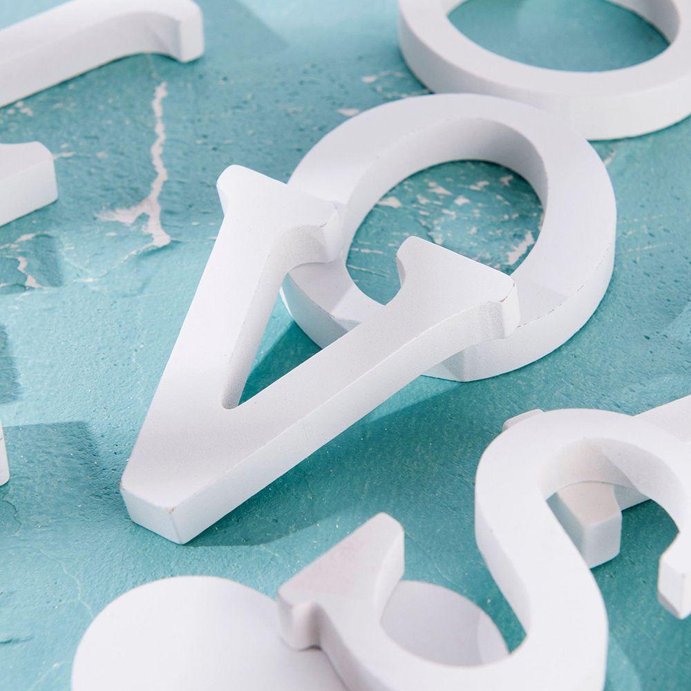 Khối Gỗ Hình Chữ Cái Màu Trắng 8cm Dùng Làm Đạo Cụ Chụp Ảnh