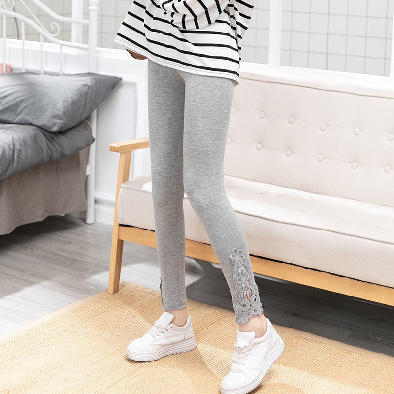 Quần Legging Lưng Cao Phối Ren Plus Size