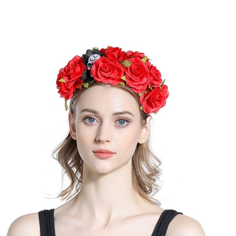 Flgo Băng Đô Cài Tóc Họa Tiết Hoa / Đầu Lâu Thời Trang Dự Tiệc Hóa Trang