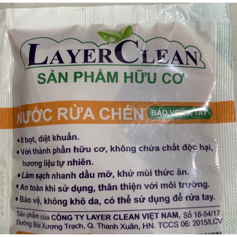 Gói dùng thử 30ml nước rửa chén bát hữu cơ Layer Clean
