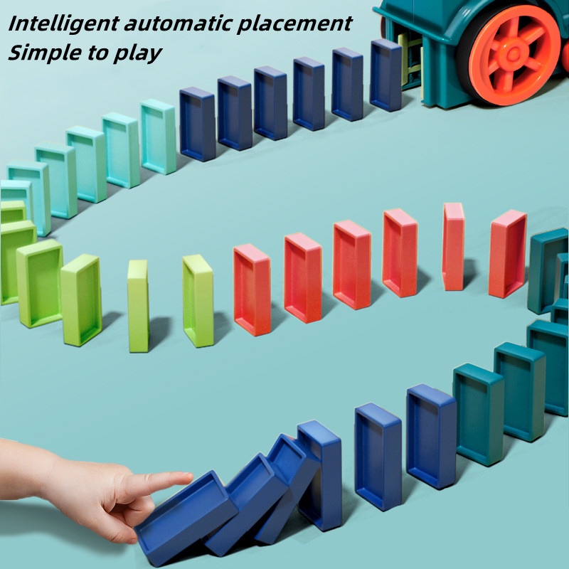 Bộ Đồ Chơi Lắp Ráp Xe Lửa Domino Tự Động Phát Triển Trí Tuệ Cho Bé
