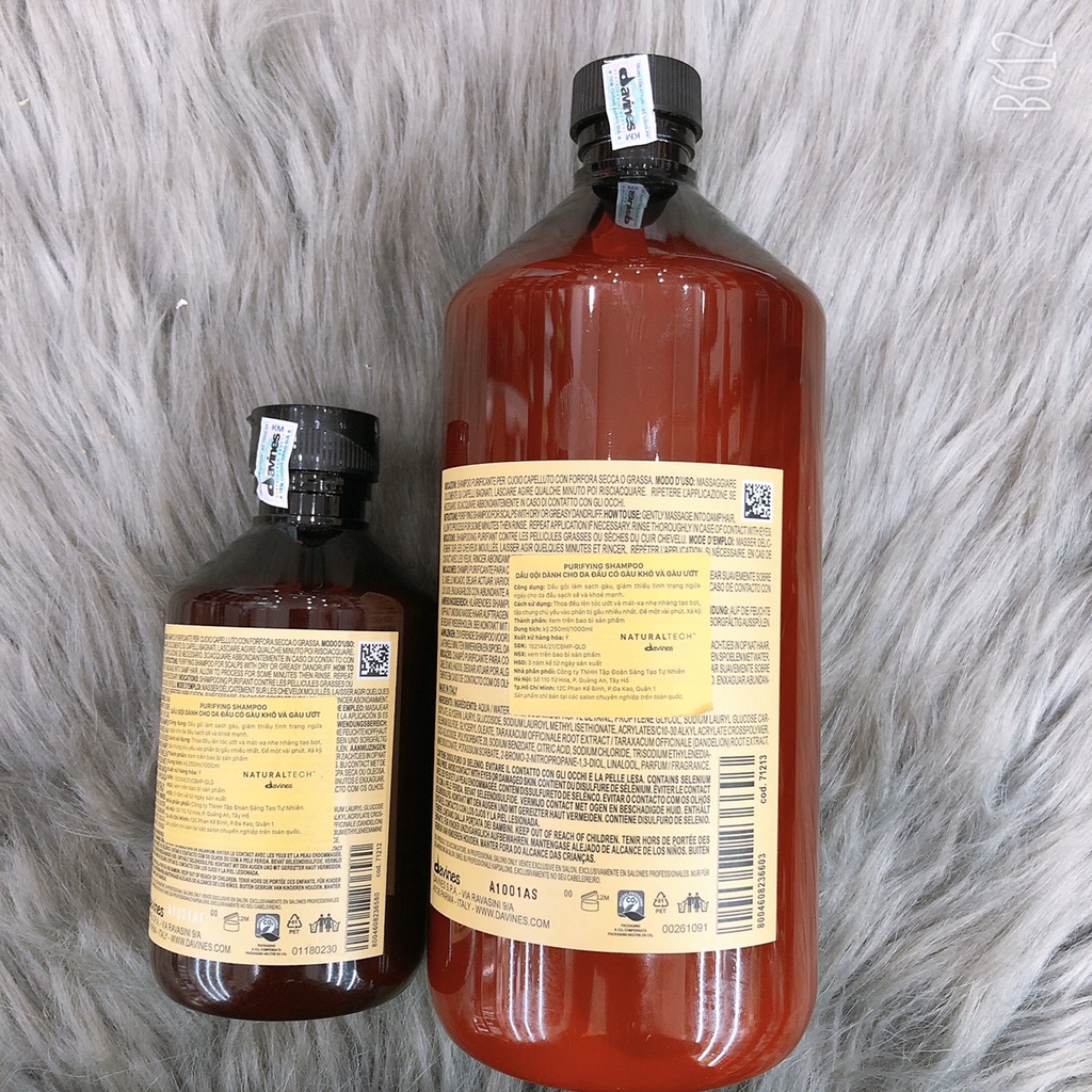 Dầu gội ngăn gàu cho tóc và da đầu DAVINES PURIFYING Shampoo 250ml - 1000ml
