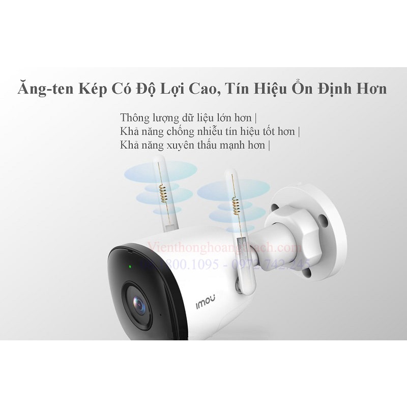 [CHÍNH HÃNG]Camera IP ngoài trời IMOU IPC-F42P-D, 4MP, H.265, Chống ngược sáng DWDR, Tích hợp mic, Tầm xa hồng ngoại 30m