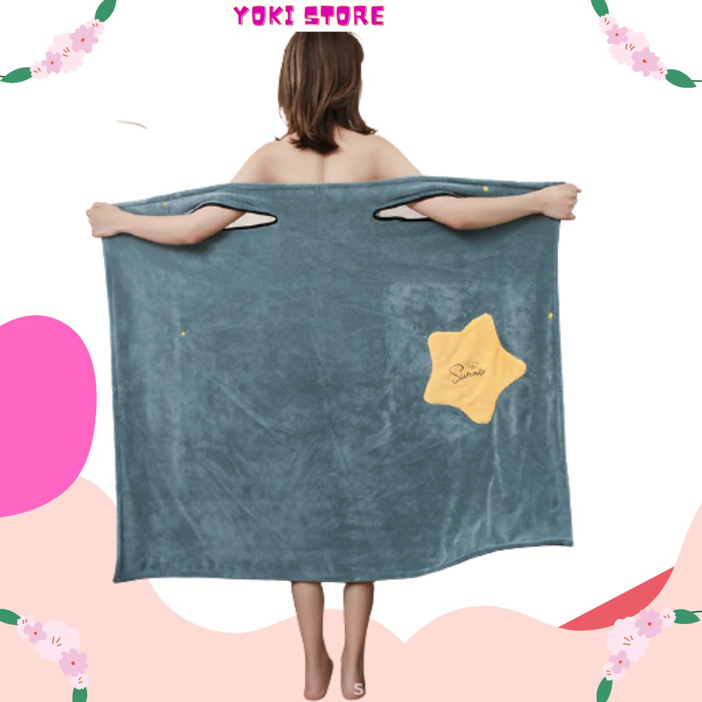 Khăn tắm kiêm váy,đầm 2 dây Yoki QC ,chất Lông Cừu San Hô (48kg-78kg) | BigBuy360 - bigbuy360.vn