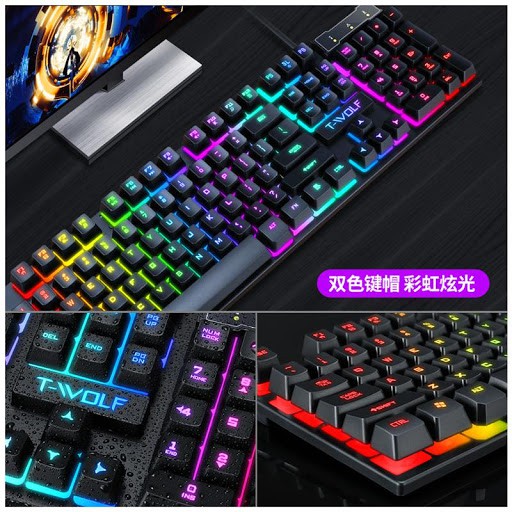 Bộ Bàn Phím Giả Cơ Gaming Gear TWOLF TF20 Led RGB  SPTECH COMPUTER
