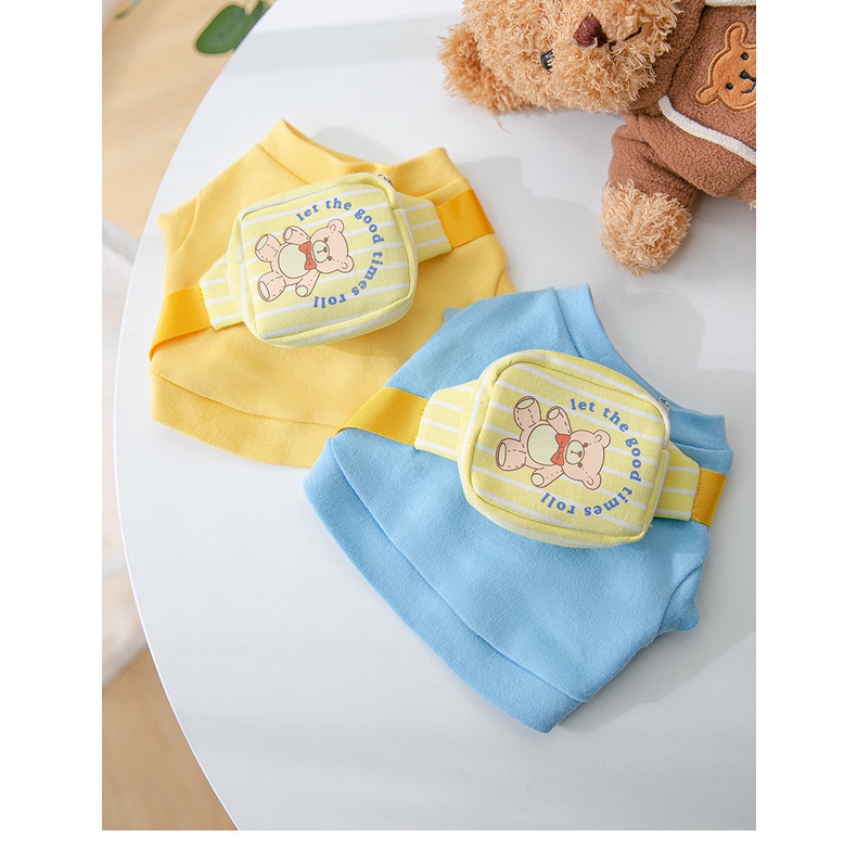 áo thun túi bao tử Teddy 2023 cho chó mèo