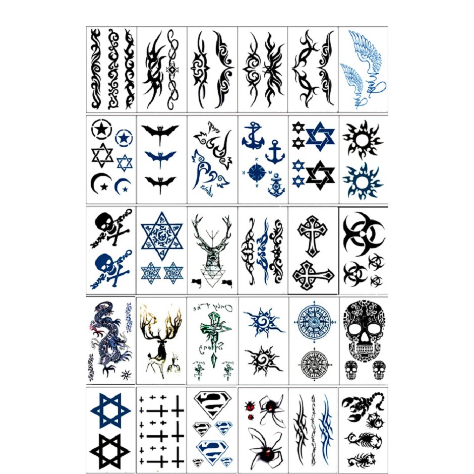 COMBO 30 TẤM HÌNH XĂM DÁN TATTOO