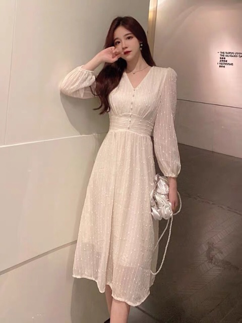 [Sẵn/ hình thật] Váy trắng ngà công chúa tay bồng mẫu mới năm 2020. Đầm ren cao cấp | BigBuy360 - bigbuy360.vn