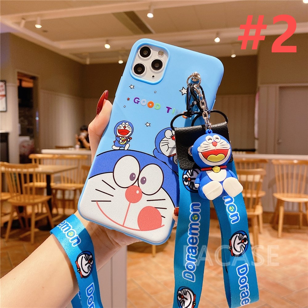 DORAEMON SAMSUNG Ốp Lưng Mềm In Hình Doraemon Có Dây Đeo Cho Samsung S8 Plus S8 Note9 Note10 Note10 Plus J7 Pro J6 Plus J4 Plus J7 Prime J5 Prime J2 Prime A8 2018