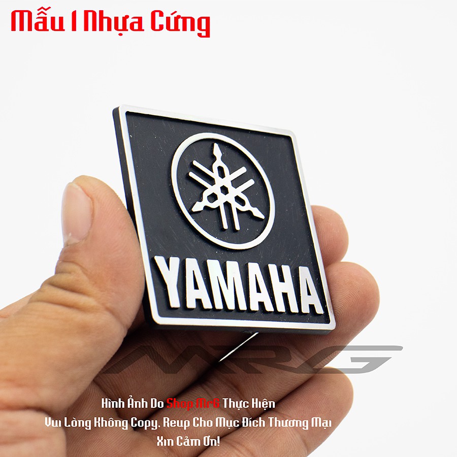Logo Yamaha giá 1 đôi , Tem Chữ Yamaha Mặt Sau Nhôm Mặt Trước Nhựa Bóng - MrG