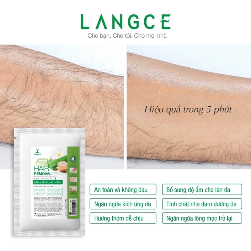 KEM TẨY  RỤNG LÔNG TRẮNG DA GIỮ ẨM DA 20ml LANGCE