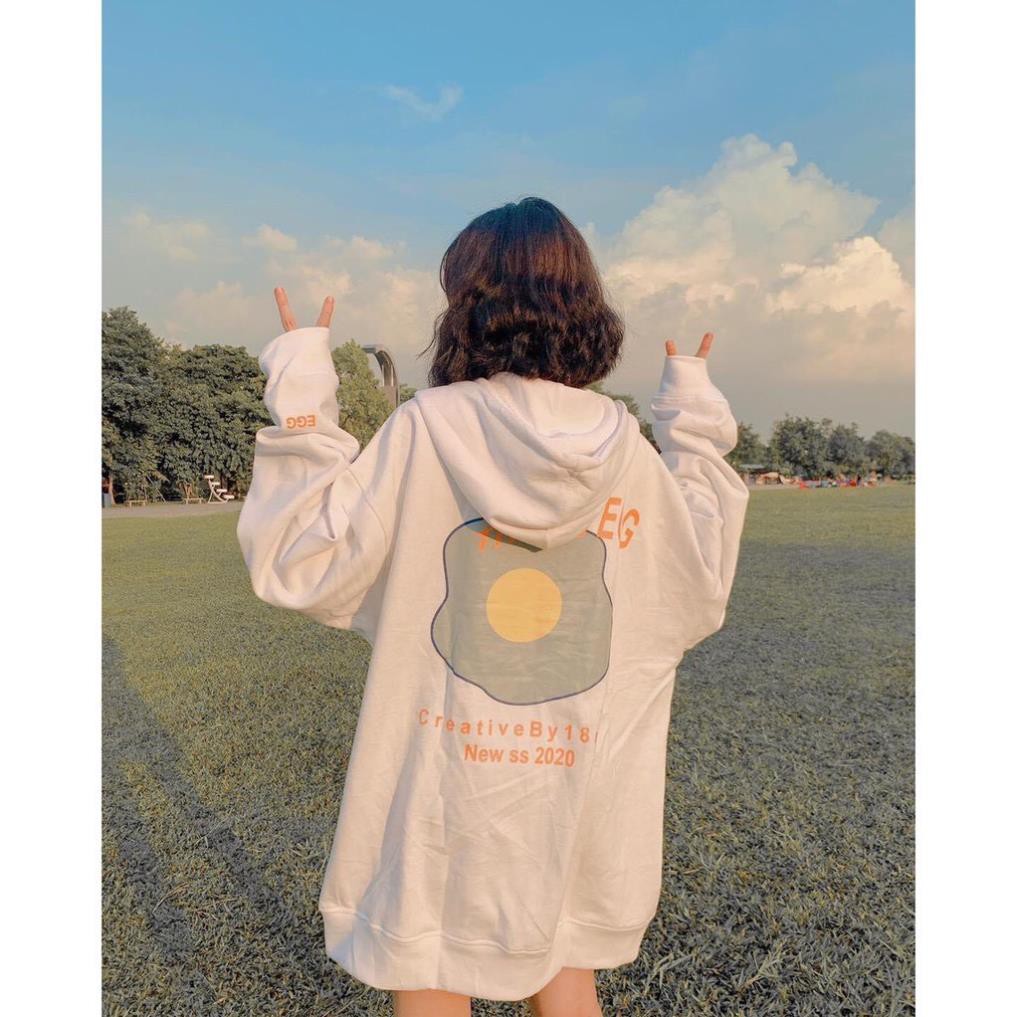 Áo khoác hoodie chống nắng dành cho nam nữ In Hình Egg form rộng unisex loại dây kéo ulzzang XUKA SHOP | BigBuy360 - bigbuy360.vn