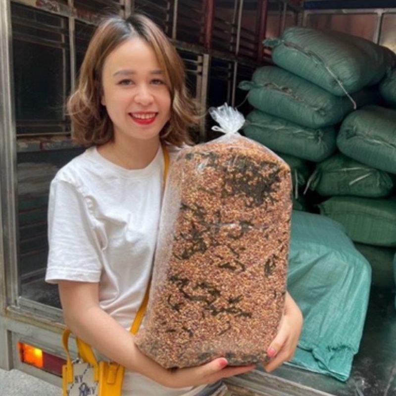 1kg gạo lứt sấy rong biển đóng túi zip thơm ngon.