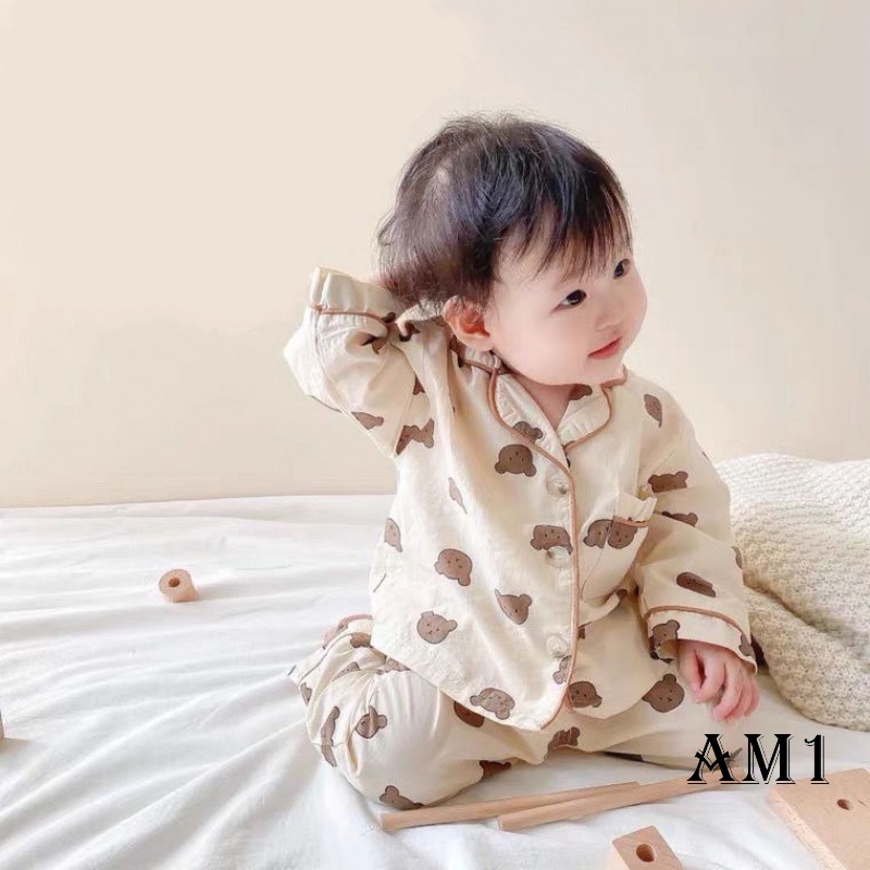 (9-20kg) Đồ bộ bé trai và đồ bộ bé gái quần áo dài tay pijama QATE801 TB70