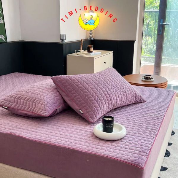 Ga gối nỉ nhung sữa mẫu mới năm 2022 mềm mại, êm ái và sang trọng - Timibedding
